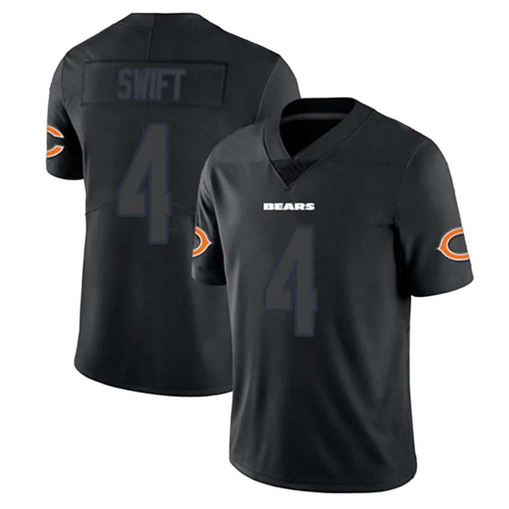 C.Bears #4 D'Andre Swift Player Black Impact Limited Game Gdoa Stitched Jerseys