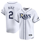 T.Bay Rays #2 Yandy Diaz Player White Home Limited Fdoa Stitched Jerseys