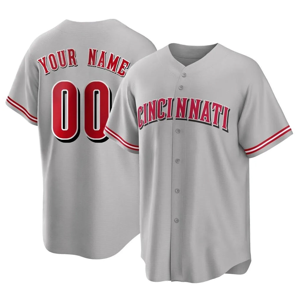 Custom C.Reds Gray Home Game Any Name & Number Gdoa Stitched Jerseys