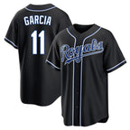 KC.Royals #11 Maikel Garcia Player Black Carbon Fashion Home Game Gdoa Stitched Jerseys