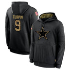 D.Cowboys #9 KaVontae Turpin Player Black Salute to Service Pullover Hoodies Limited Gdoa Stitched Jerseys