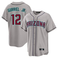 A.Diamondbacks #12 Lourdes Gurriel Jr Player Gray Road Home Game Gdoa Stitched Jerseys
