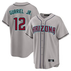 A.Diamondbacks #12 Lourdes Gurriel Jr Player Gray Road Home Game Gdoa Stitched Jerseys