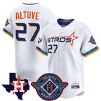 H.Astros #27 Jose Altuve Player White City Connect Texas Patch Vapor Premier Limited Home Gdoa Stitched Jerseys