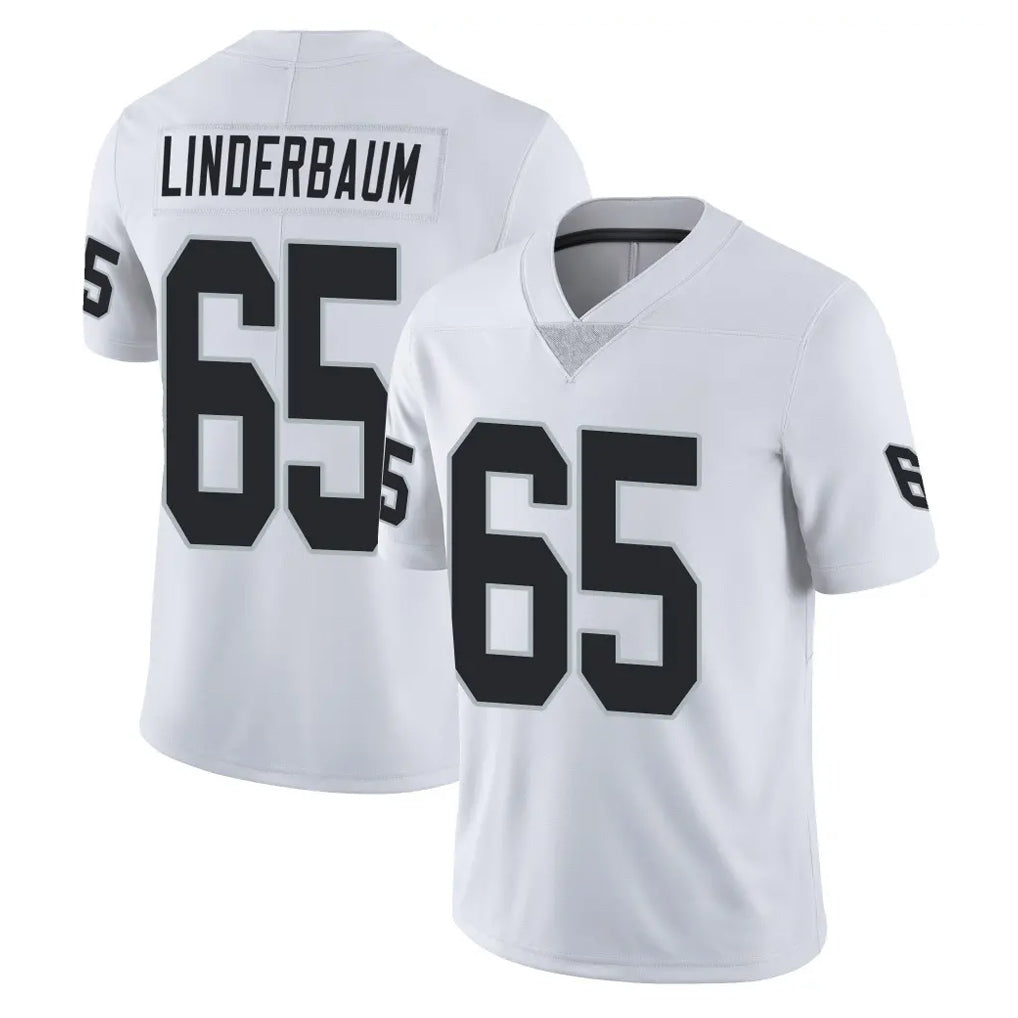 LV.Raiders #65 Tyler Linderbaum Player White Limited Vapor Untouchable Home Game Gdoa Stitched Jerseys