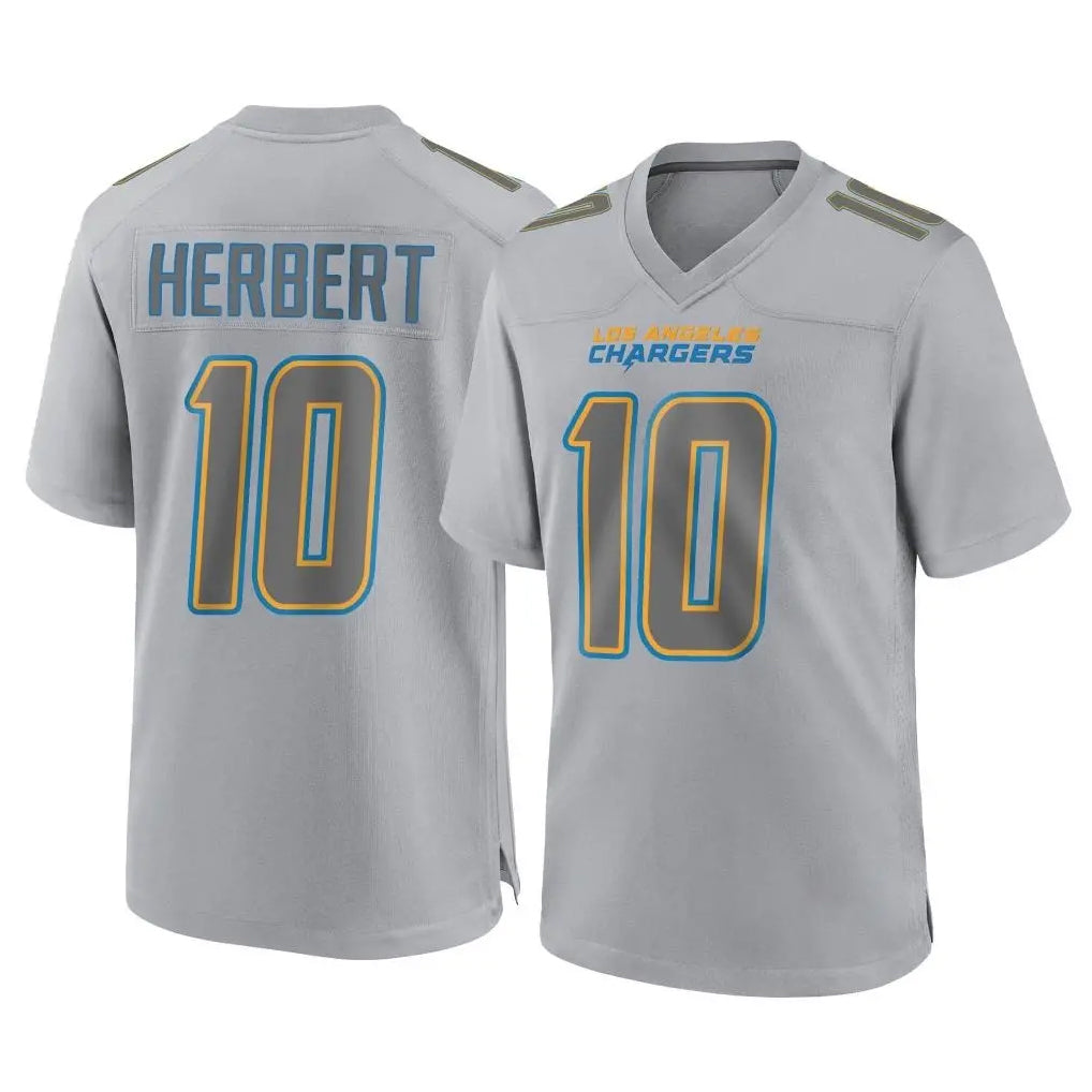 LA.Chargers #10 Justin Herbert Player Gray Atmosphere Fashion Home Game Gdoa Stitched Jerseys