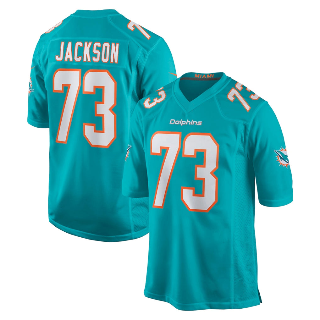 M.Dolphins #73 Austin Jackson Player Aqua Home Game Gdoa Stitched Jerseys