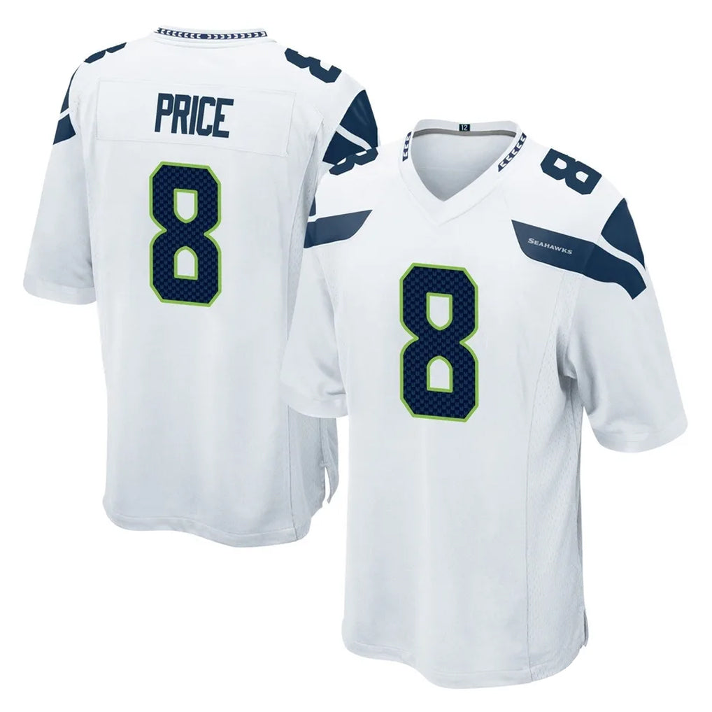 S.Seahawks #8 Jadarian Price Player White Home Game Gdoa Stitched Jerseys