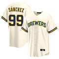 M.Brewers #99 Gary Sanchez Player Cream Home Game Fdoa Stitched Jerseys
