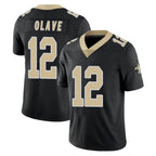 NO.Saints #12 Chris Olave Player Black Limited Vapor Untouchable Home Game Gdoa Stitched Jerseys