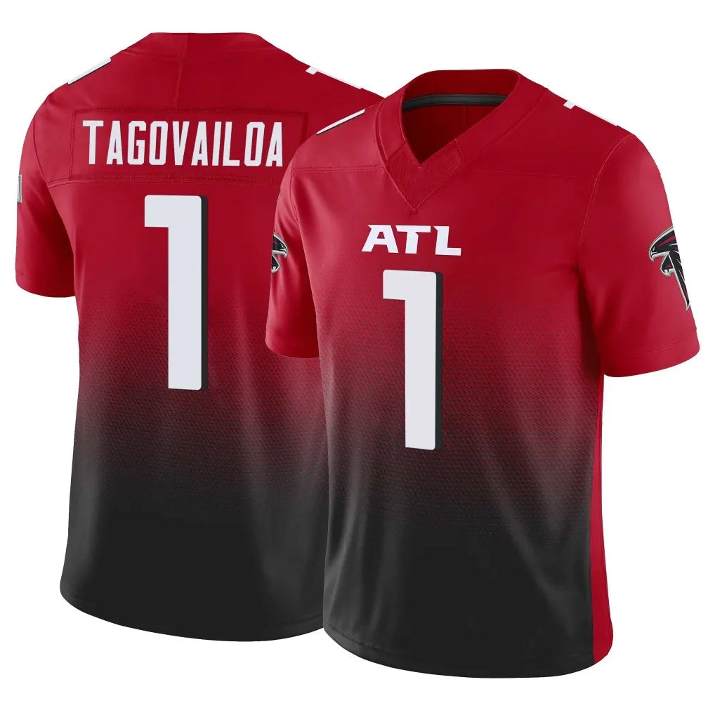 A.Falcons #1 Tua Tagovailoa Player Red Vapor F.U.S.E. Limited Home Game Gdoa Stitched Jerseys