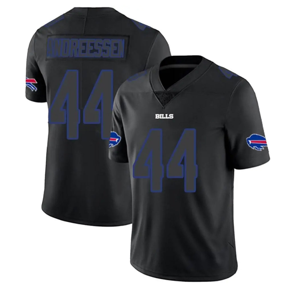 B.Bills #44 Joe Andreessen Player Black Impact Limited Home Game Gdoa Stitched Jerseys