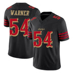 SF.49ers #54 Fred Warner Player Black Limited Rivalries Collection Home Game Gdoa Stitched Jerseys