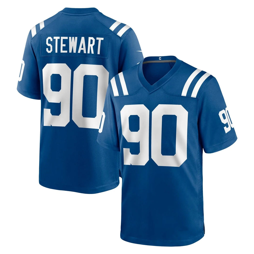 IN.Colts #90 Grover Stewart Player Royal Home Game Gdoa Stitched Jerseys