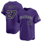 C.Rockies #27 Jordan Beck Player Purple Limited Home Gdoa Stitched Jerseys