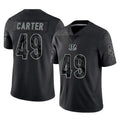 C.Bengals #49 Barrett Carter Player Black Reflective Limited Game Gdoa Stitched Jerseys