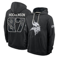 MN.Vikings #87 T.J. Hockenson Player 2026 Black Logo Pullover Hoodies Limited Game Gdoa Stitched Jerseys
