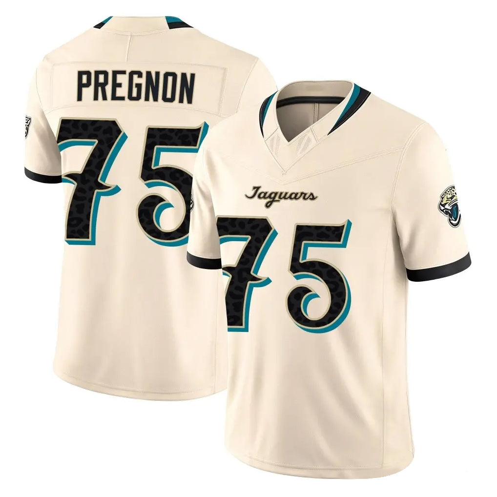 J.Jaguars #75 Emmanuel Pregnon Player Natural Limited 2026 Rivalries Collection Game Gdoa Stitched Jerseys