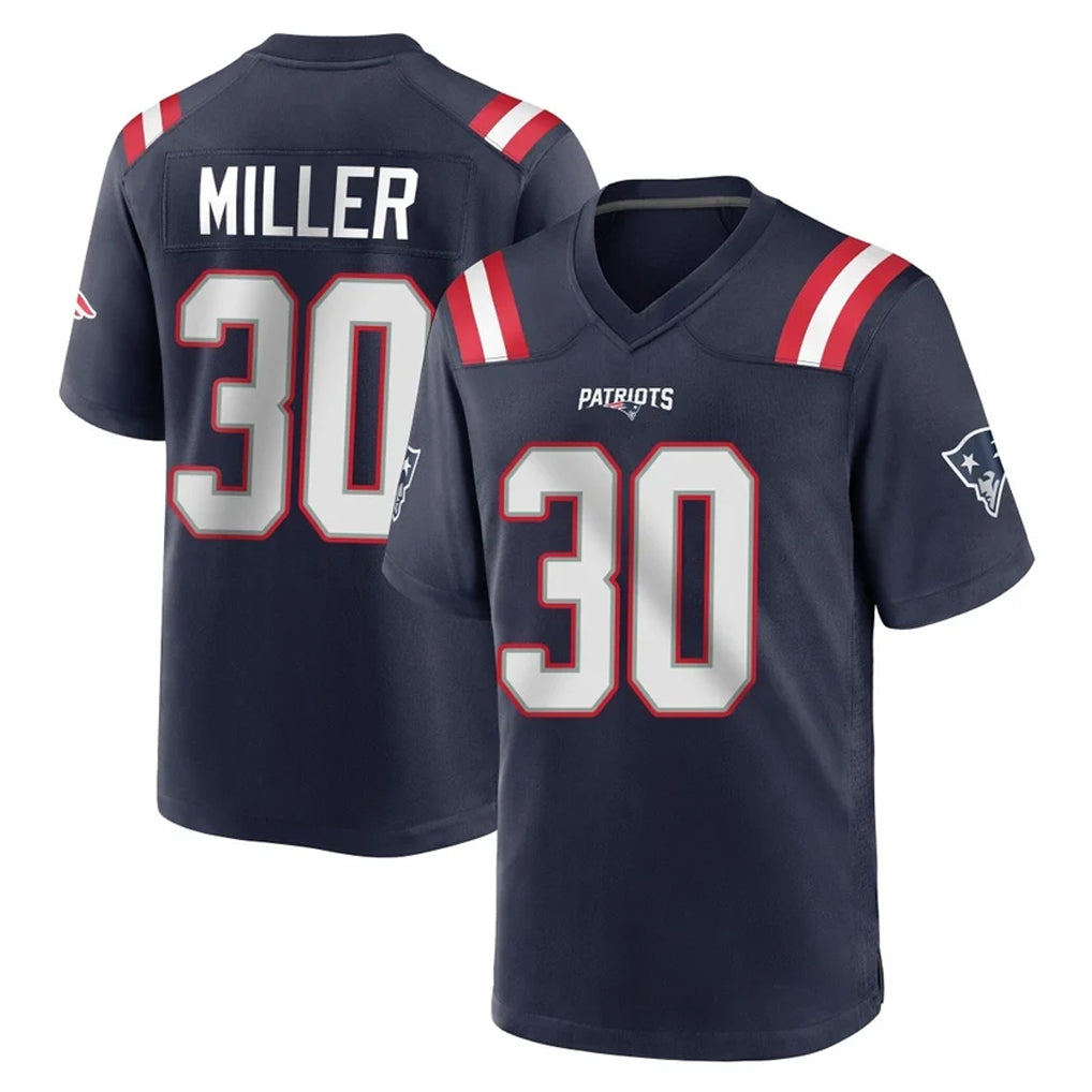 NE.Patriots #30 Jam Miller Player Navy Home Game Gdoa Stitched Jerseys