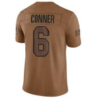 A.Cardinals #6 James Conner Player Brown Limited Salute To Service Game Gdoa Stitched Jerseys
