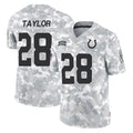IN.Colts #28 Jonathan Taylor Player Arctic Camo Salute To Service Limited Game Gdoa Stitched Jerseys