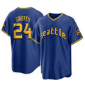 S.Mariners #24 Ken Griffey Jr Player Royal City Connect Home Game Fdoa Stitched Jerseys