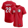 C.Reds #28 Eugenio Su¨¢rez Player Red Limited Elite Home Game Gdoa Stitched Jerseys