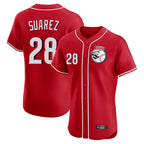 C.Reds #28 Eugenio Su¨¢rez Player Red Limited Elite Home Game Gdoa Stitched Jerseys