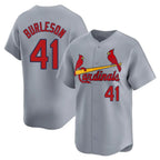 St. Louis Cardinals #41 Alec Burlesona Player Gray Home Limited Fdoa Stitched Jerseys