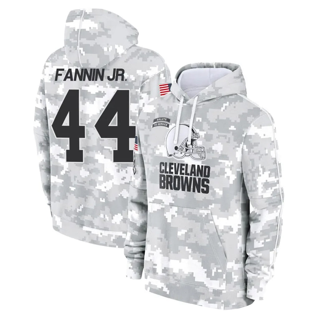 C.Browns #44 Harold Fannin Jr. Player Arctic Camo Salute to Service Hoodies Limited Game Gdoa Stitched Jerseys