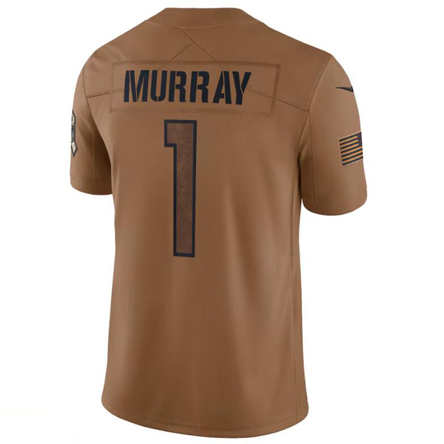 A.Cardinals #1 Kyler Murray Player Brown Limited Salute To Service Game Gdoa Stitched Jerseys