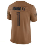 A.Cardinals #1 Kyler Murray Player Brown Limited Salute To Service Game Gdoa Stitched Jerseys