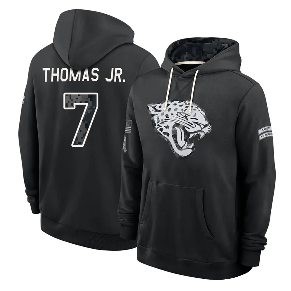 J.Jaguars #7 Brian Thomas Jr. Player 2026 Black Logo Pullover Hoodies Limited Game Gdoa Stitched Jerseys
