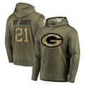 GB.Packers #21 Benjamin St-Juste Player Olive Salute to Service Pullover Hoodies Home Game Gdoa Stitched Jerseys