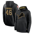 D.Lions #46 Jack Campbell Player Black Salute to Service Hoodies Limited Game Gdoa Stitched Jerseys