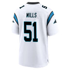 C.Panthers #51 Sam Mills Player White Home Game Gdoa Stitched Jerseys