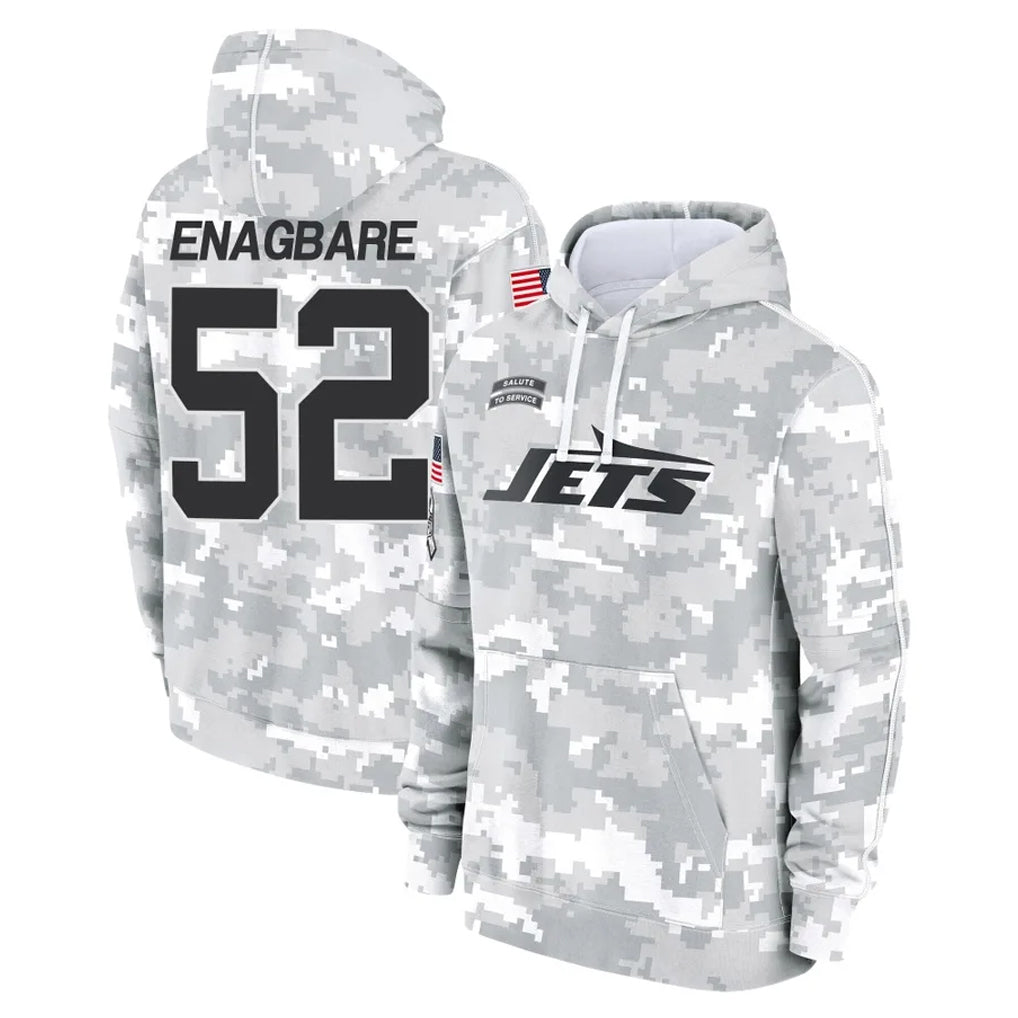 NY.Jets #52 Kingsley Enagbare Player Arctic Camo Salute to Service Pullover Hoodies Limited Game Gdoa Stitched Jerseys