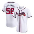 A.Braves #56 Spencer Schwellenbach Player White Limited Elite Home Game Gdoa Stitched Jerseys