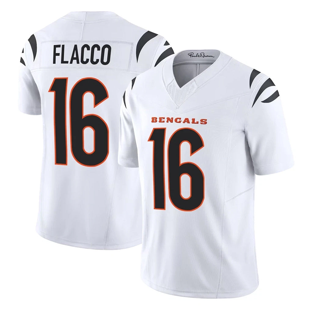 C.Bengals #16 Joe Flacco Player White Vapor F.U.S.E. Limited Home Game Gdoa Stitched Jerseys
