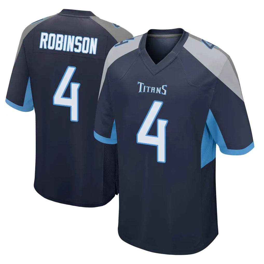 T.Titans #4 Wan'Dale Robinson Player Navy Home Game Gdoa Stitched Jerseys