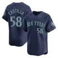 S.Mariners #58 Luis Castillo Player Navy Home Limited Fdoa Stitched Jerseys