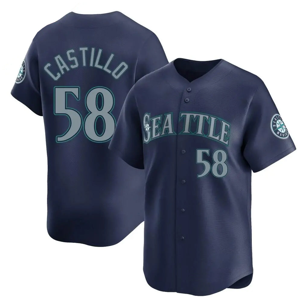 S.Mariners #58 Luis Castillo Player Navy Home Limited Fdoa Stitched Jerseys