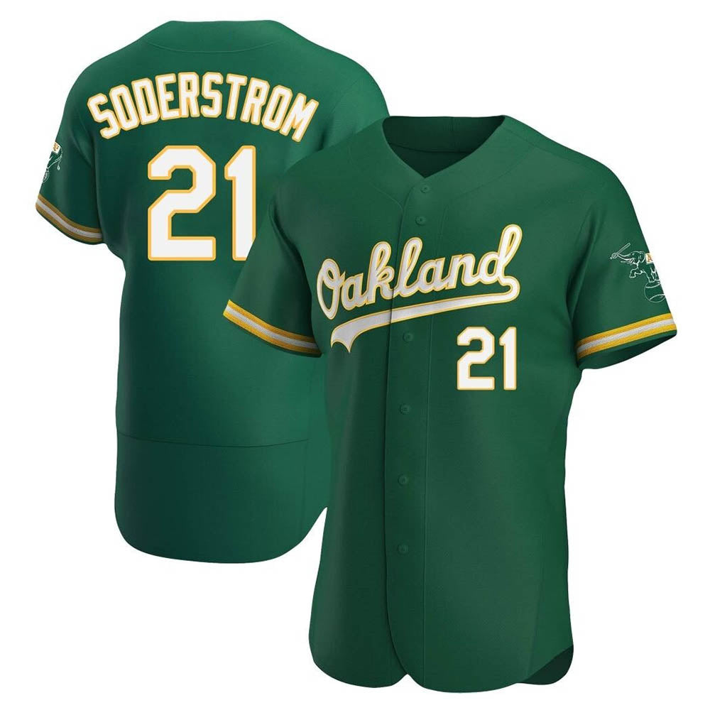 Athletics #21 Tyler Soderstrom player Green Authentic Kelly Alternate Stitched Jersey