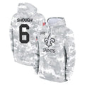 NO.Saints #6 Tyler Shough Player Arctic Camo Salute to Service Pullover Hoodies Limited Game Gdoa Stitched Jerseys