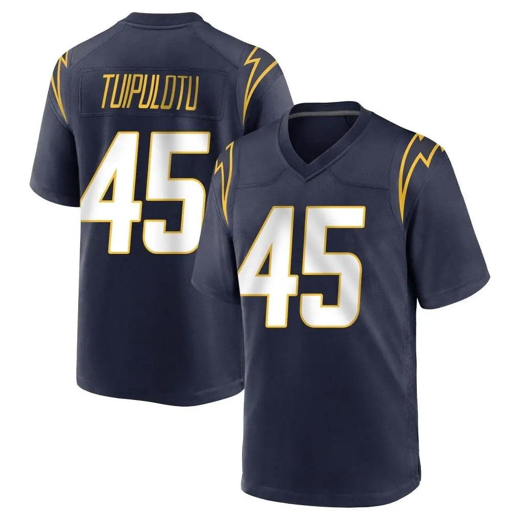 LA.Chargers #45 Tuli Tuipulotu Player Navy Home Game Gdoa Stitched Jerseys