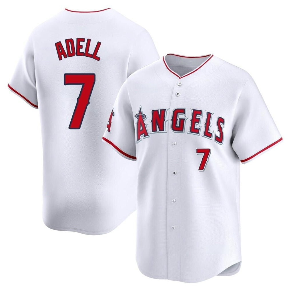 LA.Angels #7 Jo Adell Player White Limited Home Fdoa Stitched Jerseys
