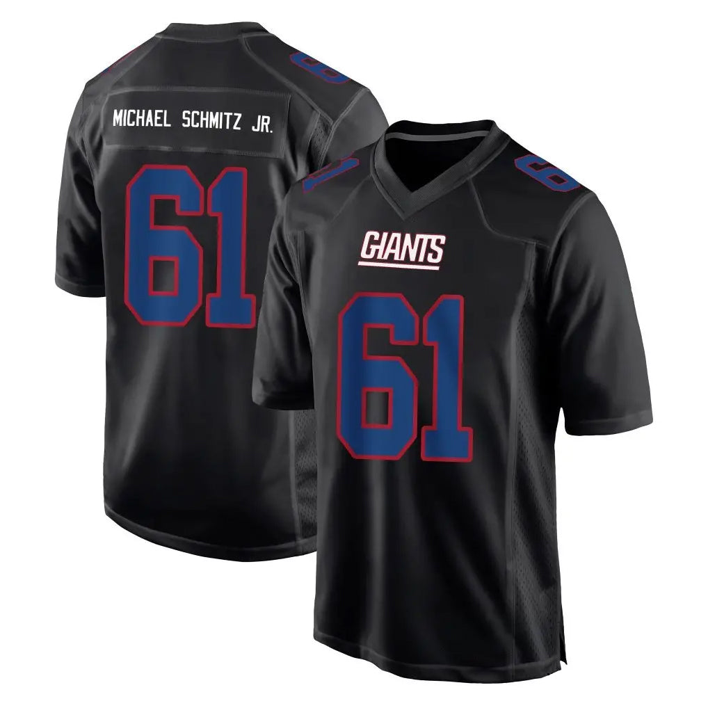 NY.Giants #61 John Michael Schmitz Jr. Player Carbon Fashion Limited Home Game Gdoa Stitched Jerseys