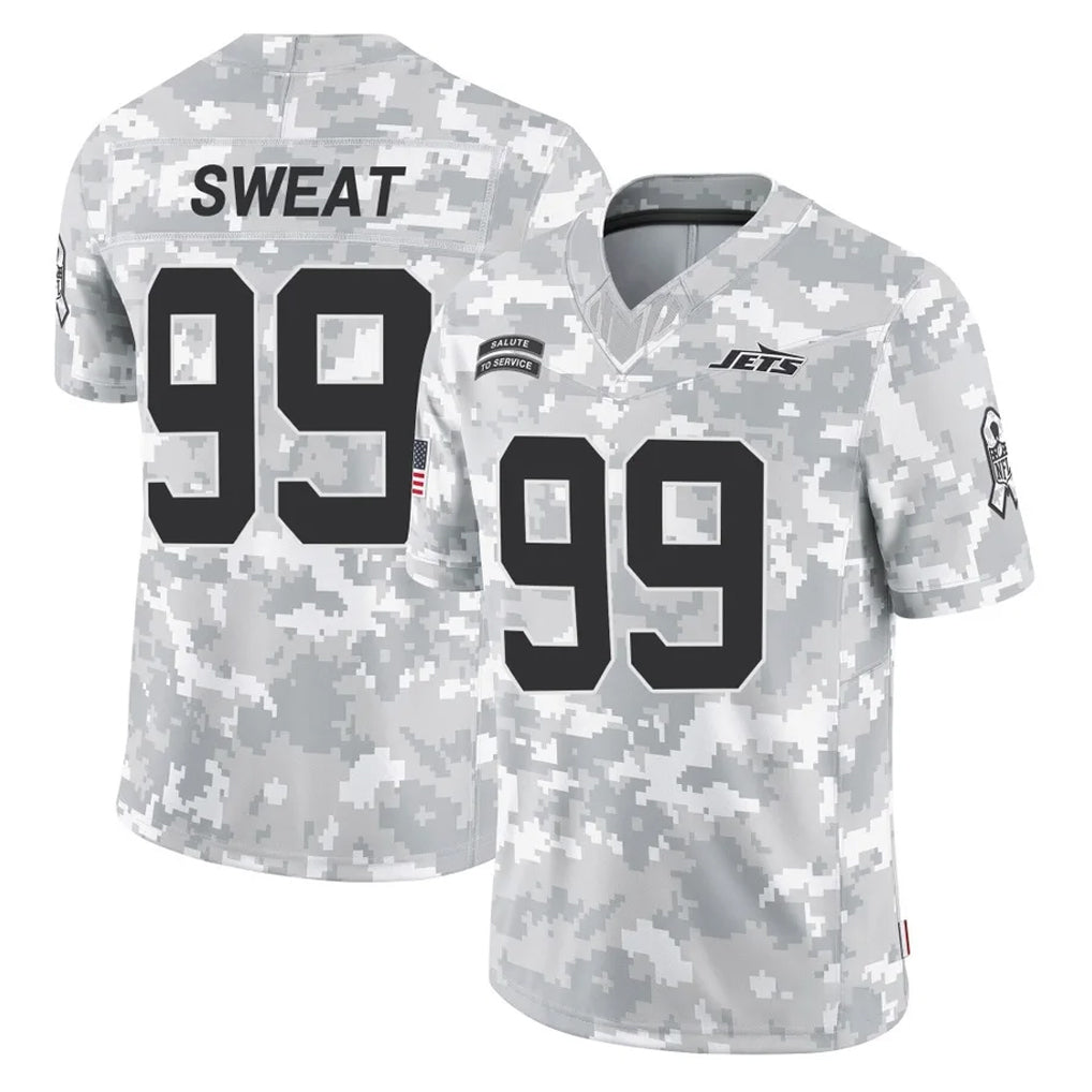 NY.Jets #99 T'Vondre Sweat Player Arctic Camo Salute to Service Limited Game Gdoa Stitched Jerseys