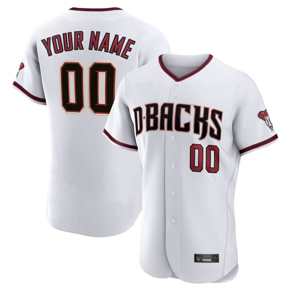 Custom A.Diamondbacks White Limited Elite Home Game Any name & number Gdoa Stitched Jerseys