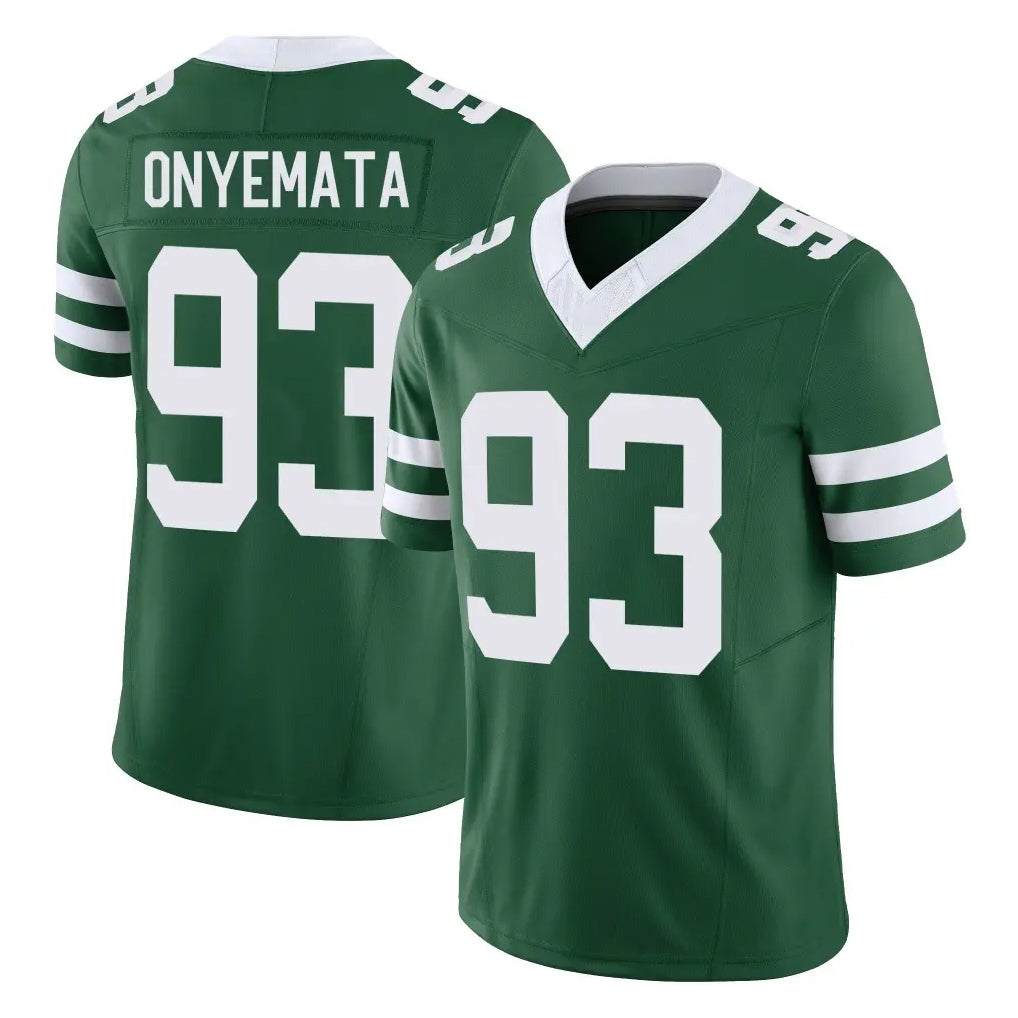 NY.Jets #93 David Onyemata Player Green Legacy Limited Vapor F.U.S.E. Home Game Gdoa Stitched Jerseys